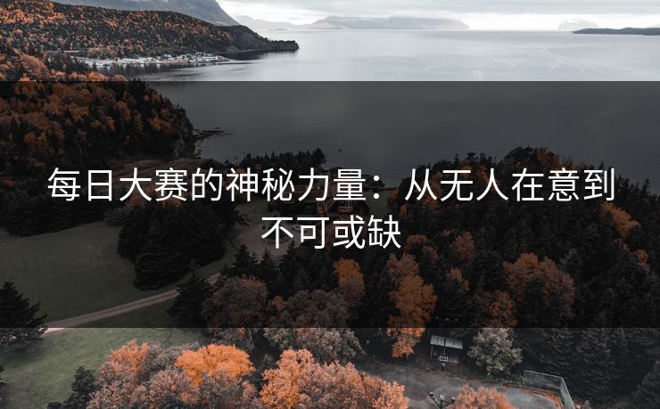 每日大赛的神秘力量：从无人在意到不可或缺